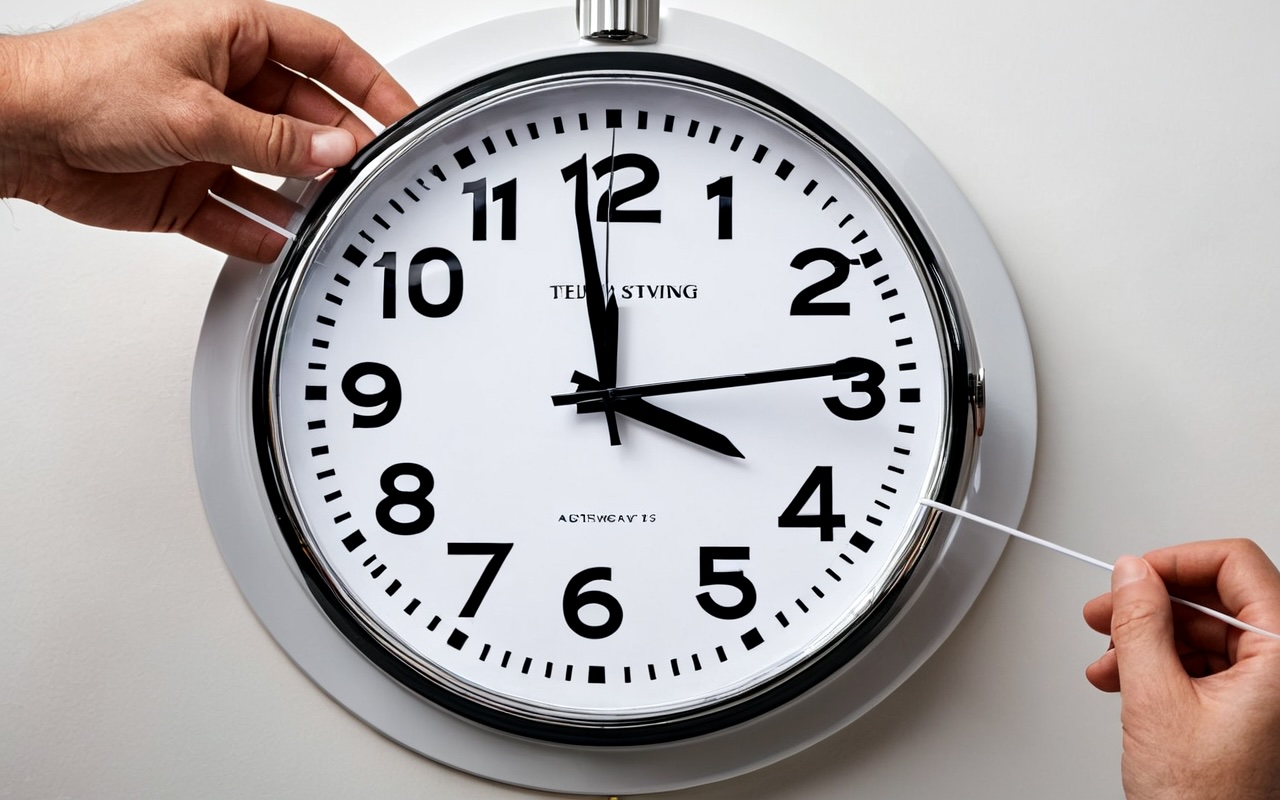 Clock face with time change concept